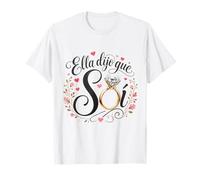 Ella Dijo Que Sí Future Bride Spagnolo Fidanzamento Maglietta
