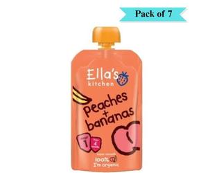 Ellas Kitchen Stage 1 pesche e banane - confezione da 7 (120 g ciascuna)