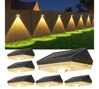 ELLASAY Applique solare per esterni, 10 colori modalità RGB LED luce solare esterna,IP65 impermeabile lampade solari,luci parad recinzione terrazza patio (6 confezioni)