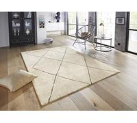 Elle Decor Massy - Tappeto a pelo corto, 80 x 150 cm, colore: Crema/Grigio