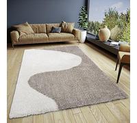 ELLE Decoration Alice Tappeto a pelo lungo, design Shaggy, bicolore e moderno, soffice, per soggiorno, camera da letto, camera dei ragazzi, 120 x 170 cm