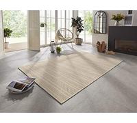 ELLE Decoration Arras Tappeto per interni ed esterni, look fatto a mano, tessuto piatto, resistente alle intemperie, per terrazza, balcone, soggiorno, cucina, ufficio e camera da letto, colore marrone
