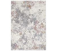 Elle Decoration Fontaine - Robusto tappeto a pelo corto, stile boho, stile etnico, vintage, moderno, soffice, multicolore, per soggiorno, cucina, corridoio o sala da pranzo, 160 x 230 cm, colore: crema, grigio lampone