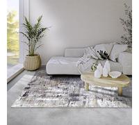 ELLE Decoration Malard - Tappeto moderno a pelo corto, design astratto antiscivolo, per camera da letto, sala da pranzo, soggiorno, corridoio, cucina, antracite, oro, 120 x 160 cm