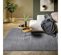 ELLE Decoration Panglao Tappeto moderno a pelo corto, per soggiorno, soggiorno, camera da letto, cucina, effetto molto profondo, Skandi Boho geometrico onde, arco, per soggiorno, camera da letto,
