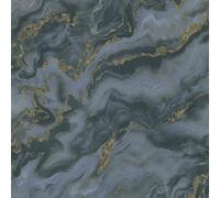 Elle Decorazione Marmo Carta da Parati Vinile Navy/Glitter Oro Mystic Spell