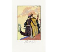 Elle et Lui. Lei e lui. Dall'almanacco di George Barbier Falbalas et Fanfreluches 1922-1926. Dopo un'opera dell'illustratore francese George Barbier 1882-1932. Stampa poster di Ken Welsh (11 x 17)