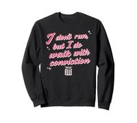 Elle I Don't Run But I Do Walk with Conviction Cursive Text Felpa