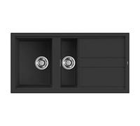 Elleci Built-in Sink Best 475 1 Basin and Tray with Drip 100x51 Black Granitek LGB47540