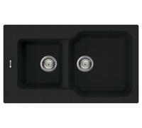 Lavello Elleci Incasso 2 vasche 86x50 Fox 430 Granitek Nero LGF43040