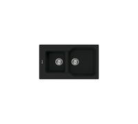 Elleci Fox 430 LGF43040 Lavello 2 vasche 86x50, Installazione Sopratop, Granitek Nero