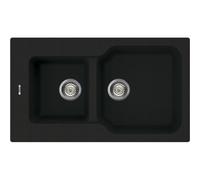 Elleci Fox 430 LGF43040 Lavello 2 vasche 86x50, Installazione Sopratop, Nero