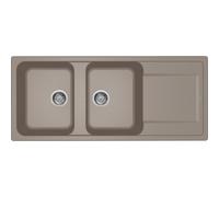 Elleci Lavello da cucina LG250043 2 vasche con gocciolatoio 116x50 cm Tortora 43