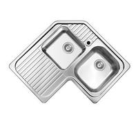 Elleci Inox Sky Corner 830X830 2Vg Sat Dx - 6ALIKCORSACDX Lavello Incasso | Angolare, 2 vasche, satinato