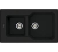 Lavello Elleci Incasso 2 vasche 86x50 Fox 430 Granitek Nero LGF43040