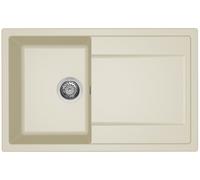 ELLECI Lavello 1 vasca con gocciolatoio, Linea LIFE 300, Installazione Sopratop, 45 cm, GRANITEK Bianco Antico - LG230062