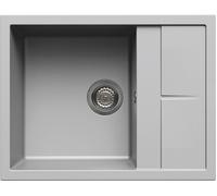 ELLECI Lavello 1 Vasca con Gocciolatoio, Linea Unico 125, Installazione Standard, 65 cm, Granitek Alluminio - LMU12579