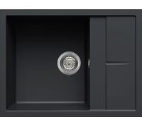 ELLECI Lavello 1 Vasca con Gocciolatoio, Linea Unico 125, Installazione Standard, 65 cm, Granitek Antracite - LGU12559