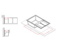 ELLECI Lavello 1 Vasca con Gocciolatoio, Linea Unico 300, Installazione Standard, 79 cm, Keratek Bianco - LKU30096