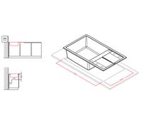 ELLECI Lavello 1 Vasca con Gocciolatoio, Linea Unico 410, Installazione Standard, 86 cm, Keratek Nero - LKU41086