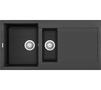 ELLECI Lavello 1 Vasca e Mezza con Gocciolatoio, Linea Easy 475, Installazione Standard, 100 cm, Granitek Ghisa - LMY47570 - FUORI PRODUZIONE
