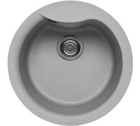 ELLECI Lavello 1 Vasca, Linea Ego Round, Installazione Standard, 49 cm, Granitek Alluminio - LMEROU79