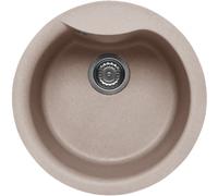ELLECI Lavello 1 Vasca, Linea Ego Round, Installazione Standard, 49 cm, Granitek Tortora - LGEROU43
