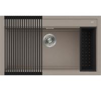 Elleci Lavello a una vasca BEST 360 BUNDLE LGB36043K2 finitura composito G43 tortora da 86x51 cm - Con accessori inclusi