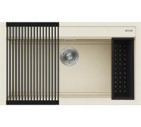 Elleci Lavello a una vasca BEST 360 BUNDLE LGB36062K2 finitura composito G62 bianco antico da 86x51 cm - Con accessori inclusi