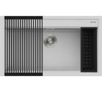 Elleci Lavello a una vasca BEST 360 BUNDLE LMB36079K2 finitura composito M79 alluminio da 86x51 cm - Con accessori inclusi