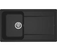 ELLECI Lavello 1 vasca con gocciolatoio, Linea LIFE 400, Installazione Sopratop, 86 cm, GRANITEK Nero - LG240040