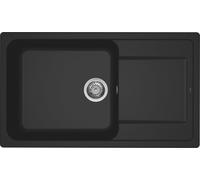 ELLECI Lavello Cucina 1 Vasca da Incasso con Gocciolatoio in Granitek Larghezza 86 cm colore Nero 40 - LG241040 Life 410