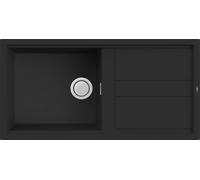 ELLECI Lavello Cucina 1 Vasca da Incasso con Gocciolatoio Larghezza 100 cm materiale Keratek colore Nero K86 - LKB48086 Best 480