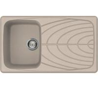 ELLECI Lavello Cucina 1 Vasca da Incasso con Gocciolatoio Reversibile Larghezza 86 cm materiale Granitek colore Avena G51 - LGM40051 Master 400