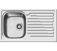 ELLECI Lavello Cucina 1 Vasca da Incasso con Gocciolatoio Sinistra Larghezza 86 cm materiale Acciaio Inox finitura Satinata - LIK400SACSX Sky 400