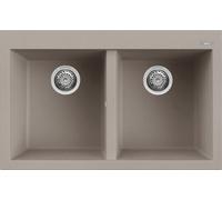 Lavello Elleci Incasso 2 vasche 79x50 Quadra 350 Granitek Grigio Tortora LGQ35043
