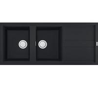 ELLECI Lavello Cucina 2 Vasche da Incasso con Gocciolatoio Reversibile Larghezza 116 cm materiale Granitek colore Antracite G59 - LGB50059 Best 500