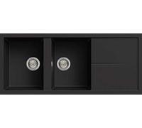 Lavello Elleci Incasso 2 vasche 116x51 Unico 500 Granitek Nero Full Black LGU50040