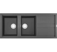 Elleci Best 500 LKB50099 Lavello incasso 116 x 51 - keratek plus - dark grey - gocciolatoio reversibile