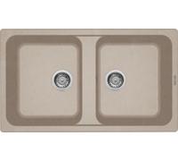 ELLECI Lavello Cucina Fragranite 2 Vasche Incasso Larghezza 86 cm materiale Granitek colore Avena 51 - LG245051 Life 500