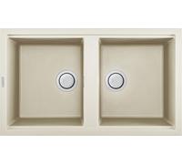 ELLECI Lavello Cucina 2 Vasche da Incasso Larghezza 86 cm materiale Granitek colore Bianco Antico G62 - LGB45062 Best 450