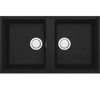 Elleci LGB45040BSO Best 450 Sottotop Lavello 2 vasche in Granitek Nero (G40) Disponibilita' immediata