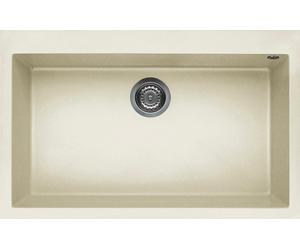 ELLECI Lavello Cucina Fragranite 1 Vasca Incasso Larghezza 79 cm materiale Granitek colore Bianco Antico G62 - LGQ13062 Quadra 130