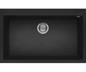 ELLECI Lavello Cucina Fragranite 1 Vasca Incasso Larghezza 79 cm materiale Granitek colore Nero G40 - LGQ13040 Quadra 130