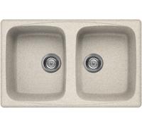 Lavello Elleci Incasso 2 vasche 86x50 Master 450 Granitek Nero Pietra LGM45054