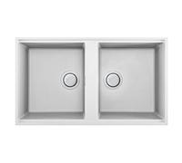 Elleci LGB45062BSO Best 450 Sottotop Lavello 2 vasche in Granitek Bianco Antico (G62)