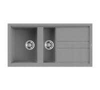 Elleci Lavello Incasso Best 475 1 Vasca e vaschetta con gocciolatoio 100×51 Grigio Cemento Granitek LGB47548