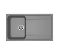 Elleci Lavello Incasso Life 400 1 Vasca con gocciolatoio 86×50 Grigio Titanium Granitek LM240073