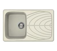 Elleci lavello incasso master 300 1 vasca con gocciolatoio 79x50 reversibile granito granitek bianco antico 62 - LGM30062