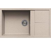 ELLECI Lavello 1 Vasca con Gocciolatoio, Linea Unico 410, Installazione Standard, 86 cm, Granitek Avena - LGU41051
